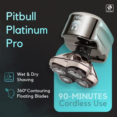 Електричний чоловічий електробритва Pitbull Platinum Pro - для мокрого та сухого гоління | Преміум якість