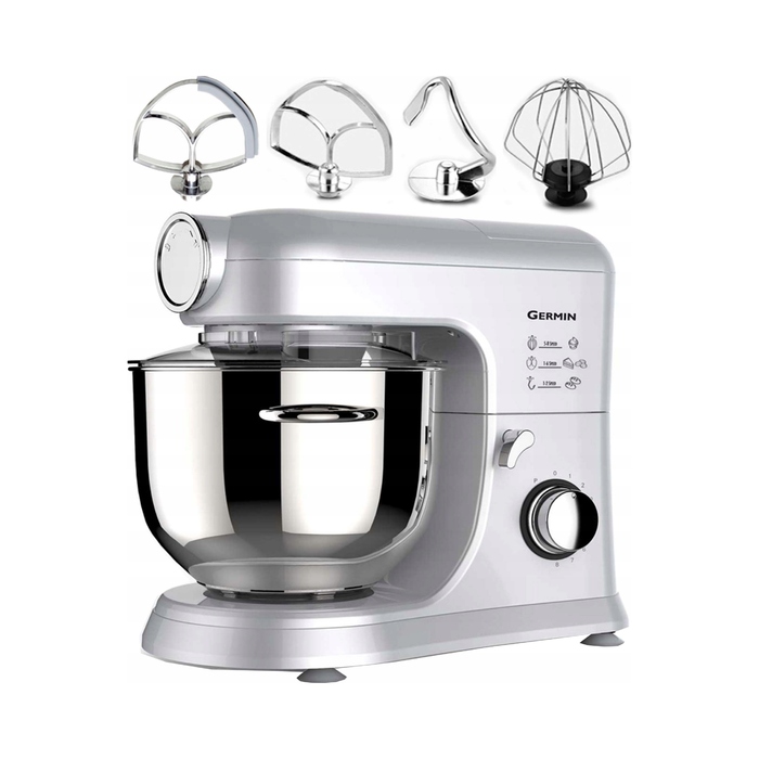 Кухонний комбайн Germin MAX-1500-W 1500 Вт, сріблястий/сірий