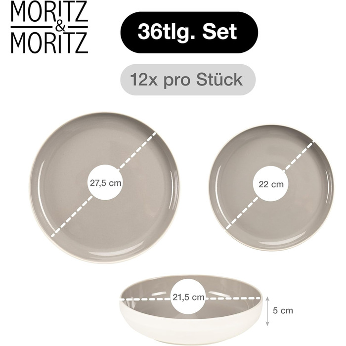 Набір кавових чашок Moritz & Moritz CAVO, 6 шт. (500 мл), кераміка, стильний дизайн з ручкою, для кави, чаю, капучино
