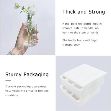 Набір ваз Knospenvasen (12 шт.) - міні вази для квітів, декор для весілля та дому (прозорі)