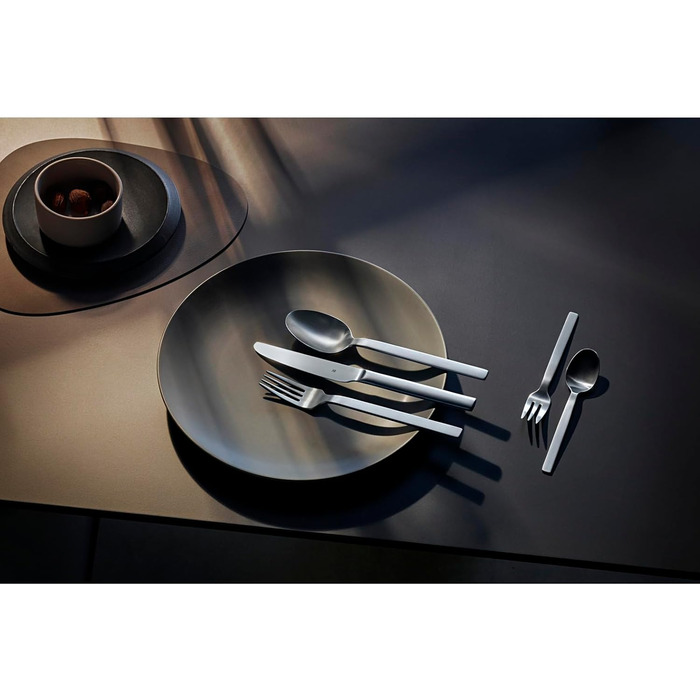 WMF Alteo Cutlery Set, 12-Piece, 60-Piece Dining Cutlery Set, Matte Cutlery, Single-Piece Knives, Brushed Cromargan Stainless Steel, Dishwasher-Safe Alteo Single