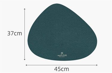 Set of 4/Set of 6 Placemats and Coasters, Triangle Oval Leather Table Sets, Water Droplet Wipeable Table Mat, Waterproof, Oil-Resistant, Non-Slip, Heat-Resistant Placemats (Beige, 6)