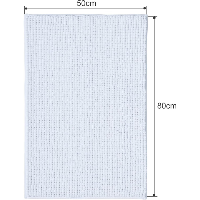 Килимок для ванної кімнати Decomira, антиковзаючий, 40x60 см та 50x80 см (2 шт), з м'якої тканини Chenille, для душу, ванни, туалету