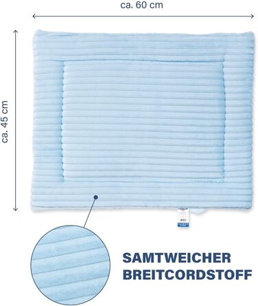 Килимок для собак Wallace & Jone Cardi, 60x45 см, світло-блакитний, для маленьких собак