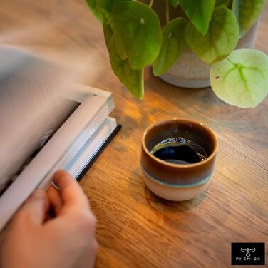 Набір порцелянових чашок Illusion, 4 шт. по 120 мл, без ручки, для еспресо, сумісний з посудомийною машиною, для мікрохвильової печі, подарункова коробка