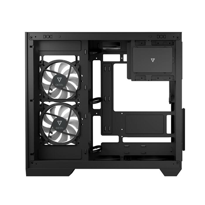Корпус для комп'ютера MODECOM Volcano Panorama Midi Tower ATX, чорний, з панорамним вікном