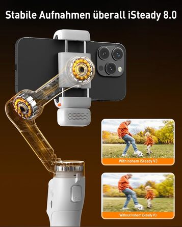 Hohem iSteady V3 - Стабілізатор для смартфона з контролером, AI-трекером та розсувним штативом, 3-осьовий