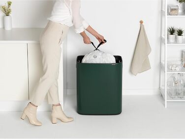 Сміттєвий бак Brabantia білий 60 літрів з внутрішнім відром (Pine Green)