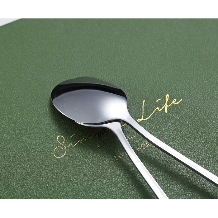 Набір ложок для коктейлів та напоїв Kyraton Edelstahl (6 шт.) з чорним титановим покриттям