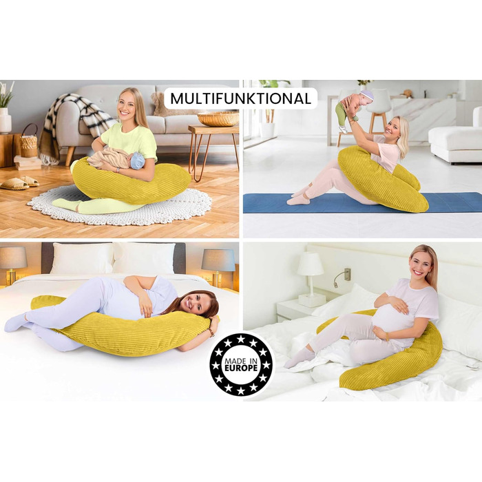 Подушка для годування та вагітності Amilian Stillkissen XXL 170 см - для сну на боці - з наповнювачем та знімним чохлом