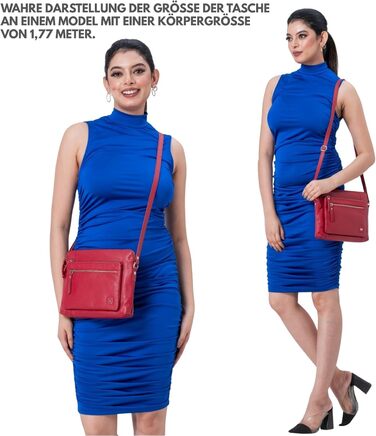 Сумка через плече Wise Owl з натуральної шкіри: жіноча та чоловіча, червона Nappa, 5 відділень на блискавці