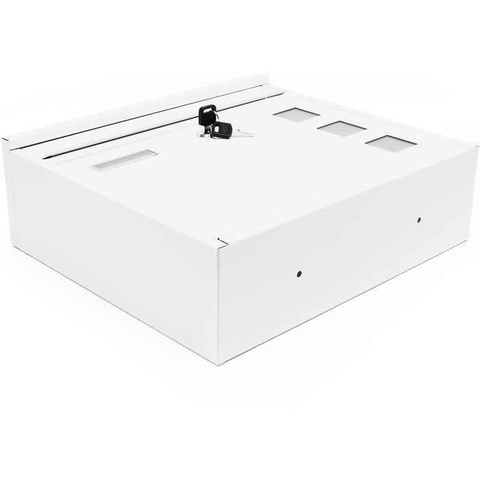 Поштова скринька Wiltec V12 біла, сталева оцинкована, з замком, оглядовим вікном та табличкою для імені 360x115x320 мм