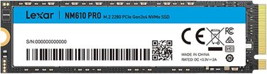 Lexar NM610 PRO 1TB SSD: Швидкий M.2 NVMe SSD для ноутбука та ПК (3300 МБ/с)