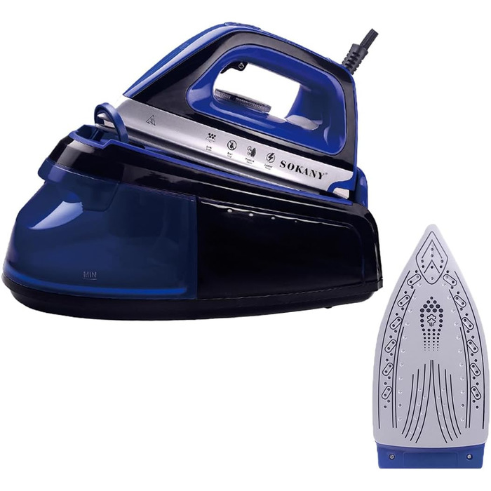 SOKANY AJ2085 Cordless Steam Iron, Bügeleisen (Iron), Wireless Steam Iron, 2400 Watt, 370ml Water Tank, Cordless Steam Iron including Base Station, Ceramic Soleplate (Green)