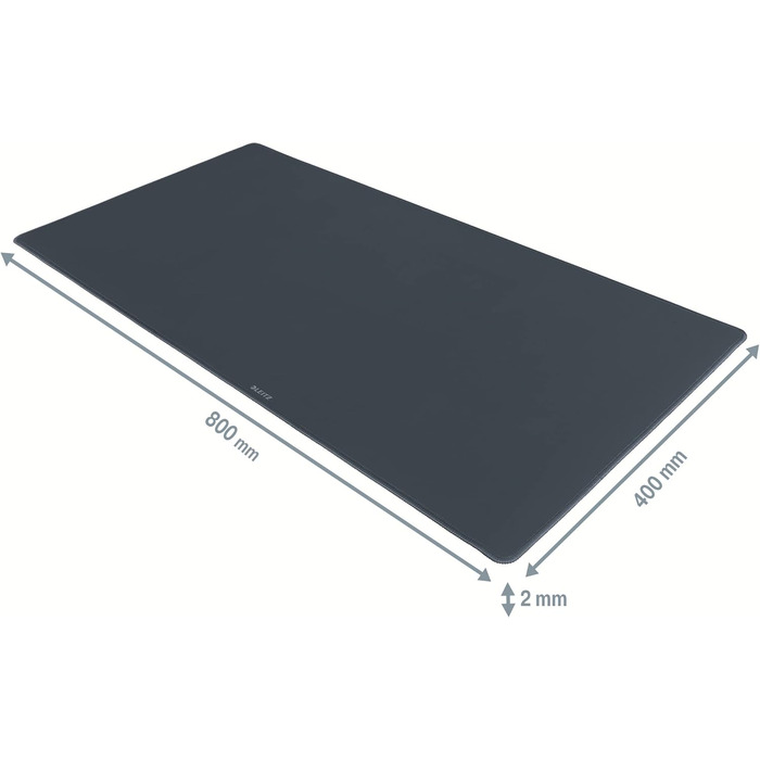Leitz Канцелярський килимок для столу 80x40 см, антиковзкий, сірий (Velvet Grey) - для ноутбука, ПК, монітора, офісу та дому