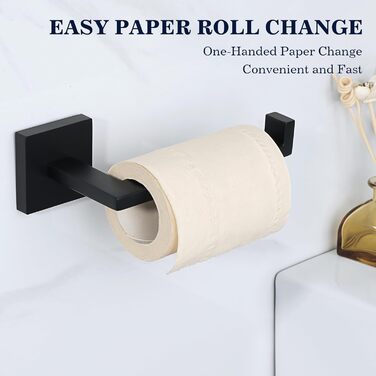 Тримач для туалетного паперу з нержавіючої сталі 304, 15 см. Сучасний настінний тримач для ванної кімнати, туалету та кухні (Чорний)