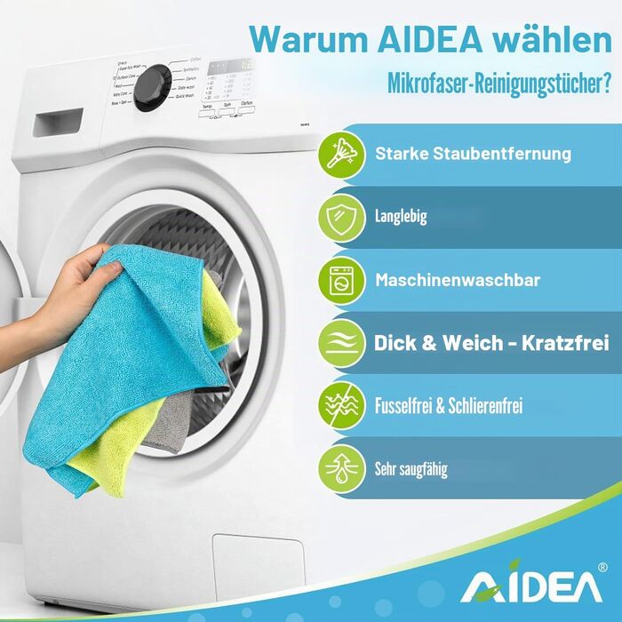 Серветки з мікрофібри для прибирання AIDEA, універсальні ганчірки для вікон, посуду та пилу, 30x30 см, 100 шт