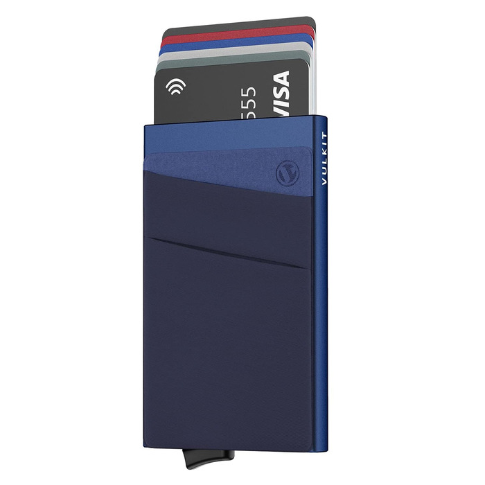 Чоловіче картхолдер VULKIT з RFID захистом: компактний гаманець для 5-7 карт та банкнот (Marine)