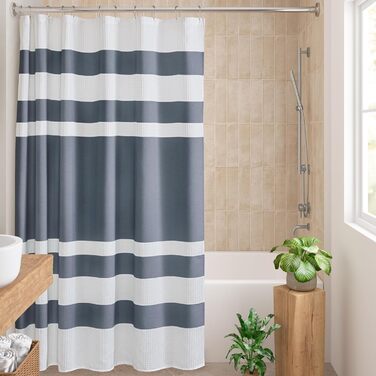Шторка для душу Madison Park Spa Waffel з тканини, з покриттям 3M Scotchgard, 182.9 x 182.9 см, Бежевий