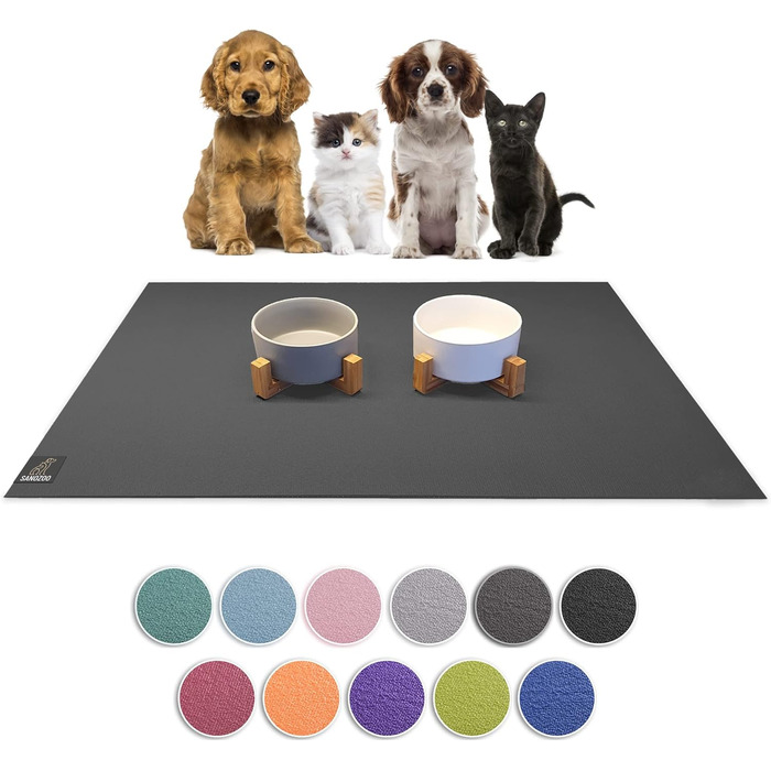 Підставка для миски SanoZoo для котів - екологічна, Made in Germany, 60x90 см, сіра