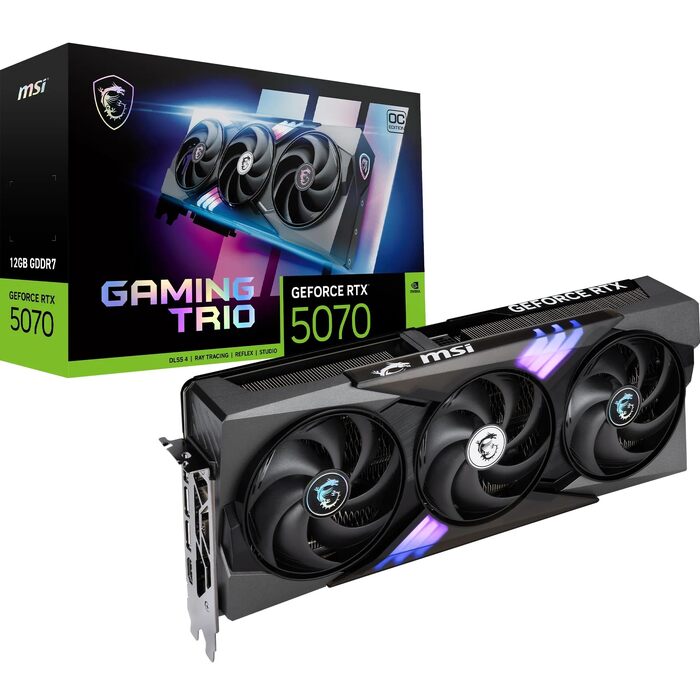 Відеокарта MSI GeForce RTX 5070 Gaming Trio OC 12GB GDDR7, PCIe 5.0, 2610 MHz
