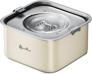 Миска для собак DownyPaws 3L, неркає, з нержавіючої сталі, чорна. Для дому та вулиці, запобігає розбризкуванню води.