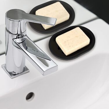 Набір мильниць Topsky 2 шт.: практичні, для ванної та кухні (чорний)