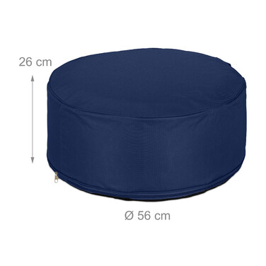 Relaxdays Inflatable Blue Padded Footstool