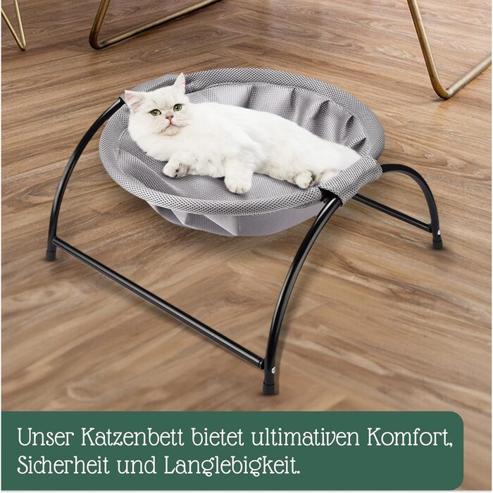 Fluffy Cat Bed Hammock - Elevated Cat Cushion Fluffy Cat Basket - Heated Cat Bed Breathable Hammock Bed for Indoor & Outdoor