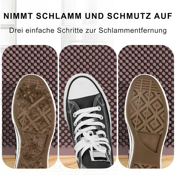 Килимок для підлоги Fowooyeen з силікону, 43 x 76 см, коричневий, для дому та вулиці, миючий, не слизький