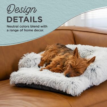 Круглий лежак для тварин Best Friends by Sheri The Original Calming Donut Lux - заспокійливий лежак з штучного хутра, 58 x 58 см (з валиком для шиї, матрац, 65 x 51 x 18 см, Frostgrau)