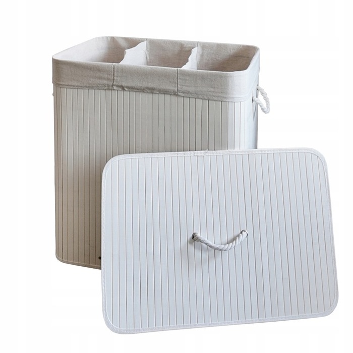 Великий бамбуковий кошик з кришкою для білизни та іграшок, 150 л