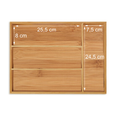 Relaxdays Bamboo Cutlery Box with 4 Compartments