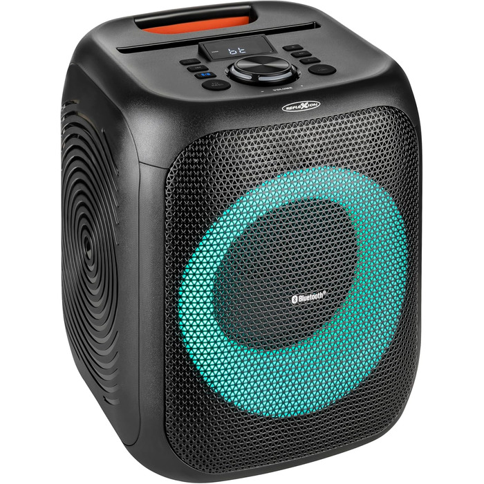 Reflexion PS09BT: Портативна Bluetooth-колонка для вечірок, DJ та караоке, 500 Вт, радіо UKW-PLL, світлодіодний ефект, мікрофон, акумулятор, чорний (PSX11BT)