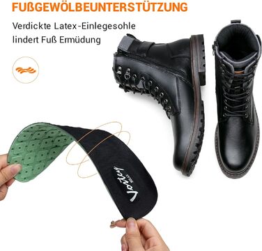 Чоловічі черевики Vostey: зимові мотоциклетні черевики з натуральної шкіри, чорні, 43 EU, модель 8147