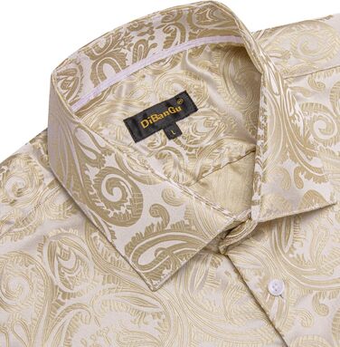 Набір аксесуарів для чоловіків DiBanGu: краватка-снуд, кишеньковий платок, запонки та кільце для краватки (3 шт., пісочний візерунок пейслі)