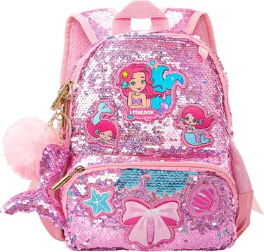 Рюкзак для дівчинки Єдиноріг, дитячий рюкзак з паєтками, персоналізований рюкзак Kawaii для школи/садочка, подарунок на день народження/Новий рік (рожевий, 38 см)