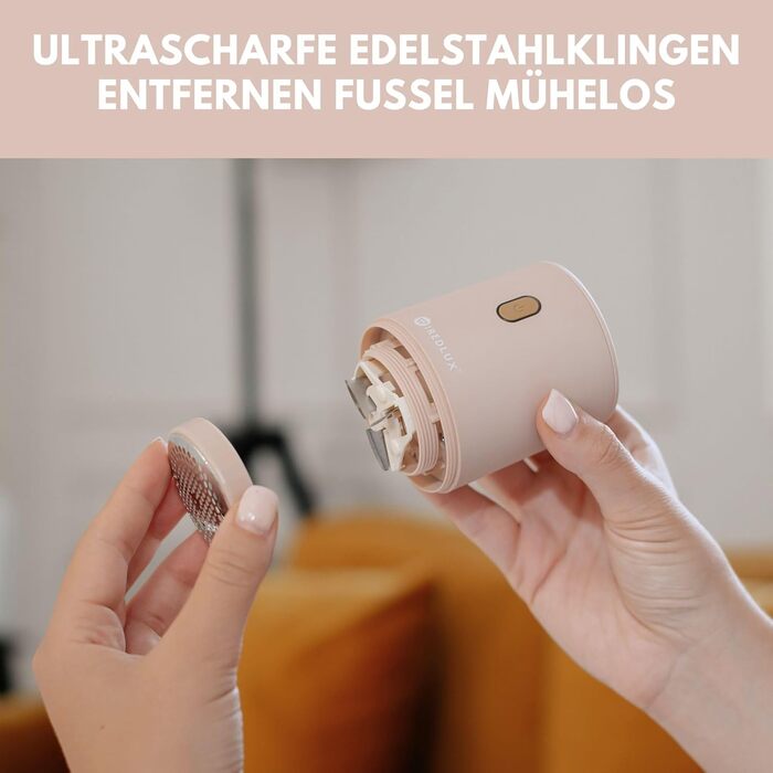 Електричний видалення ворсу з одягу - компактний та портативний пристрій для видалення ворсу з тканини, USB-зарядка, подвійний захист, рожевий (Kyoto-rosa)