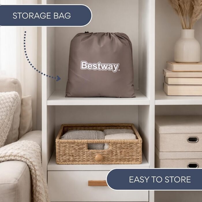 Надувний матрац Bestway TriTech XL Single з вбудованим електронасосом, 191x97x51 см, блакитний