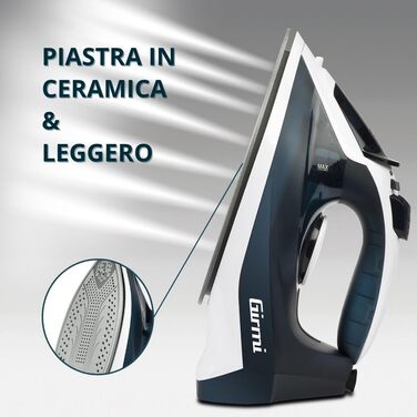 Праска Girmi ST6204 з парою: 2000W, резервуар 380мл, підошва INOX, самоочищення, вертикальне прасування