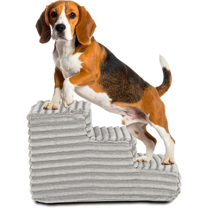 Сходинка для тварин Boutique Zoo: 30 см, 3 сходинки, для собак та котів | З м'якого велюру, для ліжка та авто