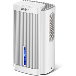 Електричний осушувач повітря KNKA, 1.1 л, тихий (28dB), для дому, ванної, підвалу, з автовимкненням та нічним режимом, кольорове нічне підсвічування (білий)