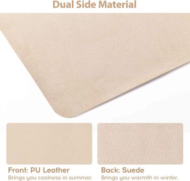 Килимок для миші DOBAOJIA 80 x 40 см, PU шкіра, бежевий