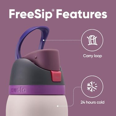 Owala FreeSip Insulated Stainless Steel Water Bottle with Straw for Sports and Travel, BPA-Free, 1.2L, Dreamy Field