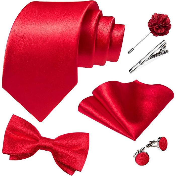 Костюм-жилет та краватка DiBanGu для чоловіків, 8 предметів, однотонний, для вечірнього вбрання, весілля, офіційних заходів (S, Червоний/Відпустка)