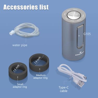 Електрична помпа для води KitchenBoss, USB зарядка, для бутлів 1-5 галонів, портативний диспенсер для води