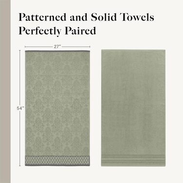 Набір рушників Pacific Coast Textilien Damast Jacquard з бордюром, 100% бавовна, сіро-зелені, 8 шт.
