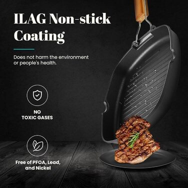 WECOOK! Ecostone Гриль сковорода алюмінієва з антипригарним покриттям рифлена 24x24 см