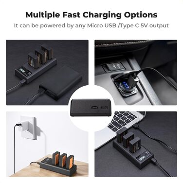 Акумулятор LP-E17 3шт. K&F Concept 1250mAh + LCD зарядний пристрій для Canon EOS RP, R10, R8, R50, Rebel T8i, T7i, T6i, SL2, SL3, 77D, 750D