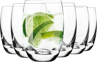 Krosno - Gin & Tonic Glasses, Water Glasses, Set of 6, 360 ml Elite Collection - Crystal Glass Juice Glasses, All-Purpose Glasses, Mocktail Glasses, Cocktail Glasses, Drinking Glasses, Brandy, Cognac - Dishwasher Safe